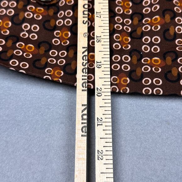 Lapis Blazer Women Large Brown Circle Print Cropped Suit Office Corporate Jacket - Picture 5 of 11